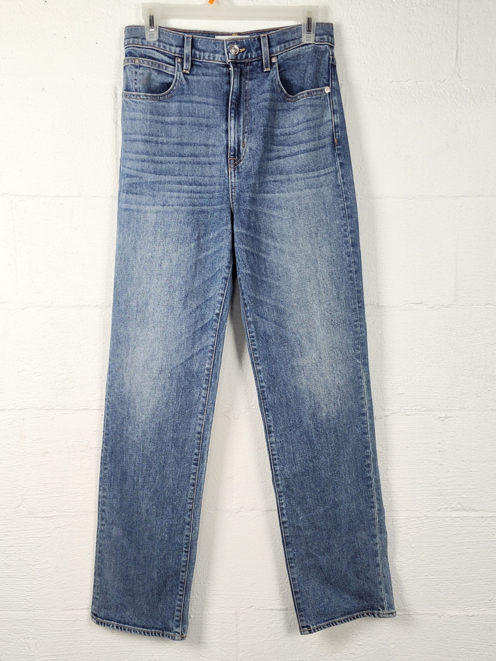 SLVRLAKE Women's London Straight Leg Blue Denim Jeans